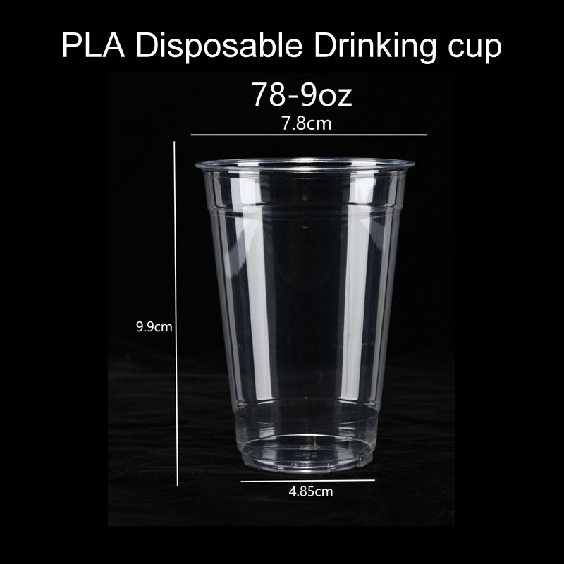 Biodegradable PLA Coffee Cups Disposable Transparent Clear Custom Printed Logo Plastic Drinking Cup